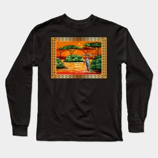 African Artwork, African Women Long Sleeve T-Shirt